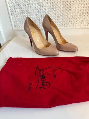 Blush Tan Christian Louboutin Heels Kate 38.5 with Bag
